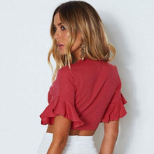 Load image into Gallery viewer, New Fashion Women Casual Tank Crop Tops Vest  Off Shoulder short Sleeve T-Shirt sexy
