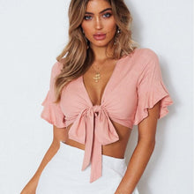 Load image into Gallery viewer, New Fashion Women Casual Tank Crop Tops Vest  Off Shoulder short Sleeve T-Shirt sexy
