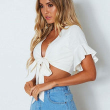 Load image into Gallery viewer, New Fashion Women Casual Tank Crop Tops Vest  Off Shoulder short Sleeve T-Shirt sexy
