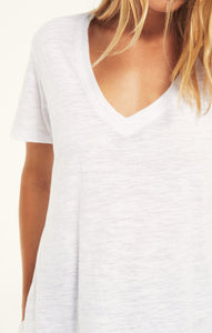 Airy Slub Short Sleeve V-Neck Tee