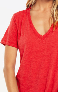 Airy Slub Short Sleeve V-Neck Tee