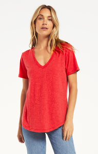 Airy Slub Short Sleeve V-Neck Tee