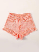 Load image into Gallery viewer, Women Raw Hem Ripped Denim Shorts Without Belt
