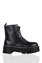 Load image into Gallery viewer, Black Platform Military Lace Up Boots
