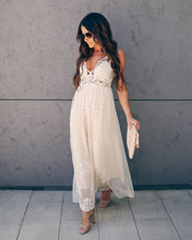 Load image into Gallery viewer, Exclusively Yours Lace Mixed Fabric Maxi Dress
