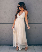 Load image into Gallery viewer, Exclusively Yours Lace Mixed Fabric Maxi Dress
