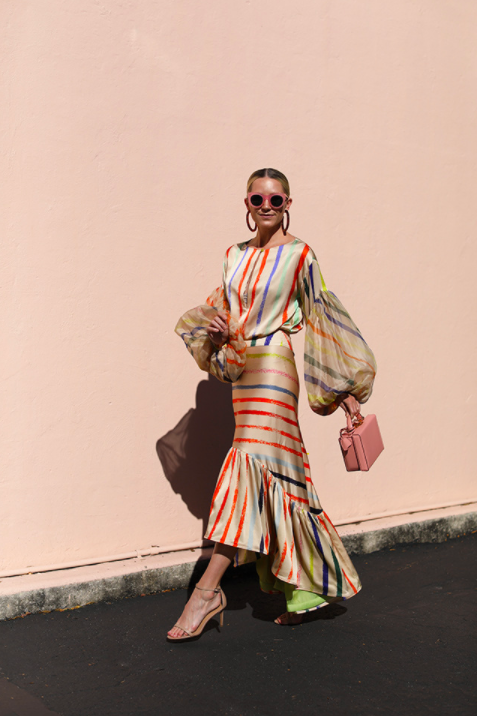 Striped Print Mermaid Two Pieces