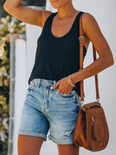 Load image into Gallery viewer, Washed Crim Hole Denim Shorts
