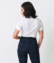 Load image into Gallery viewer, White Collared Short Sleeve Button Up Blouse
