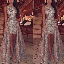 Load image into Gallery viewer, Sexy Round Neck Sleeveless Sequin Party Evening Dress
