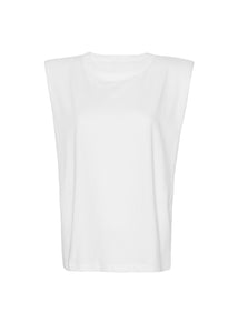 Eva Padded Shoulder Muscle T-Shirt in White