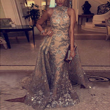 Load image into Gallery viewer, Round Neck Sleeveless Printing Evening Dress
