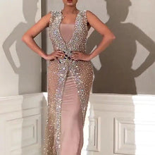 Load image into Gallery viewer, Elegant V-Neck Sleeveless Two Wear Evening Dress
