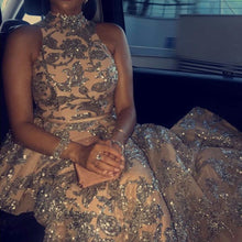 Load image into Gallery viewer, Round Neck Sleeveless Printing Evening Dress
