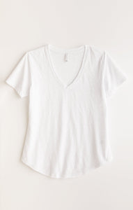 Airy Slub Short Sleeve V-Neck Tee