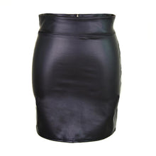 Load image into Gallery viewer, High Waist Pu Faux Leather Skirts Zipper Pencil Mini Skirt
