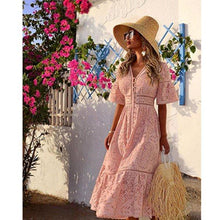 Load image into Gallery viewer, Casual Solid V-Neckline Midi X-line Dress
