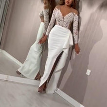 Load image into Gallery viewer, Long Sleeve Sequin Split Wrap Evening Dress
